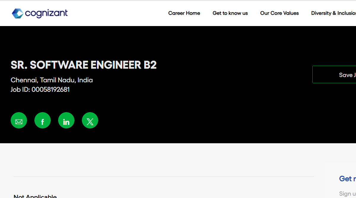 Cognizant Senior Software Engineer