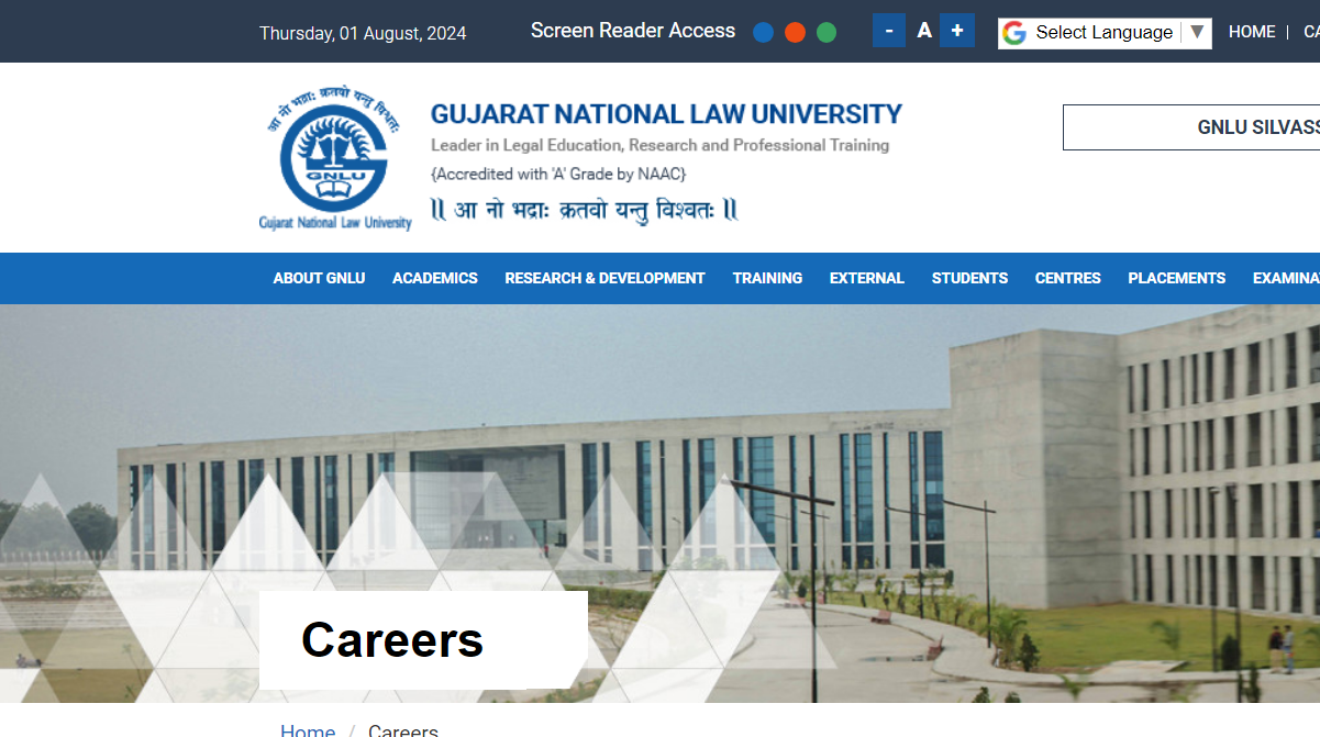 GNLU Recruitment 2024