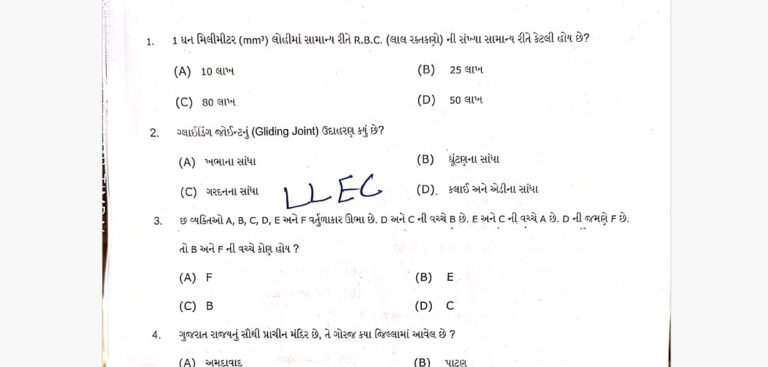 GMC MPHW Question Paper 2025