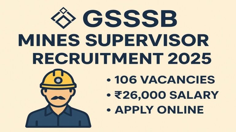 GSSSB Mines Supervisor Recruitment 2025