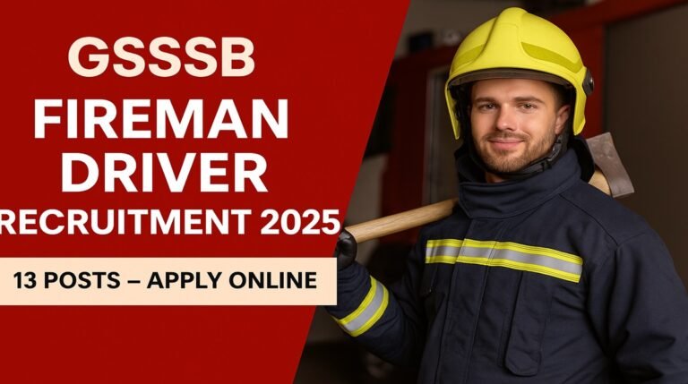 GSSSB Fireman Driver Recruitment 2025