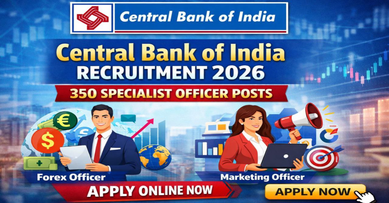 Central Bank of India Specialist Officer Recruitment 2026