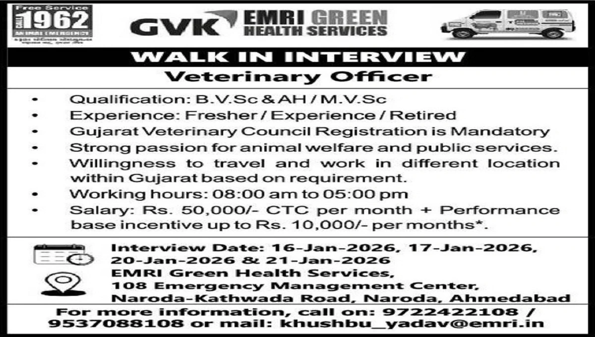 GVK EMRI Green Health Services Recruitment 2026
