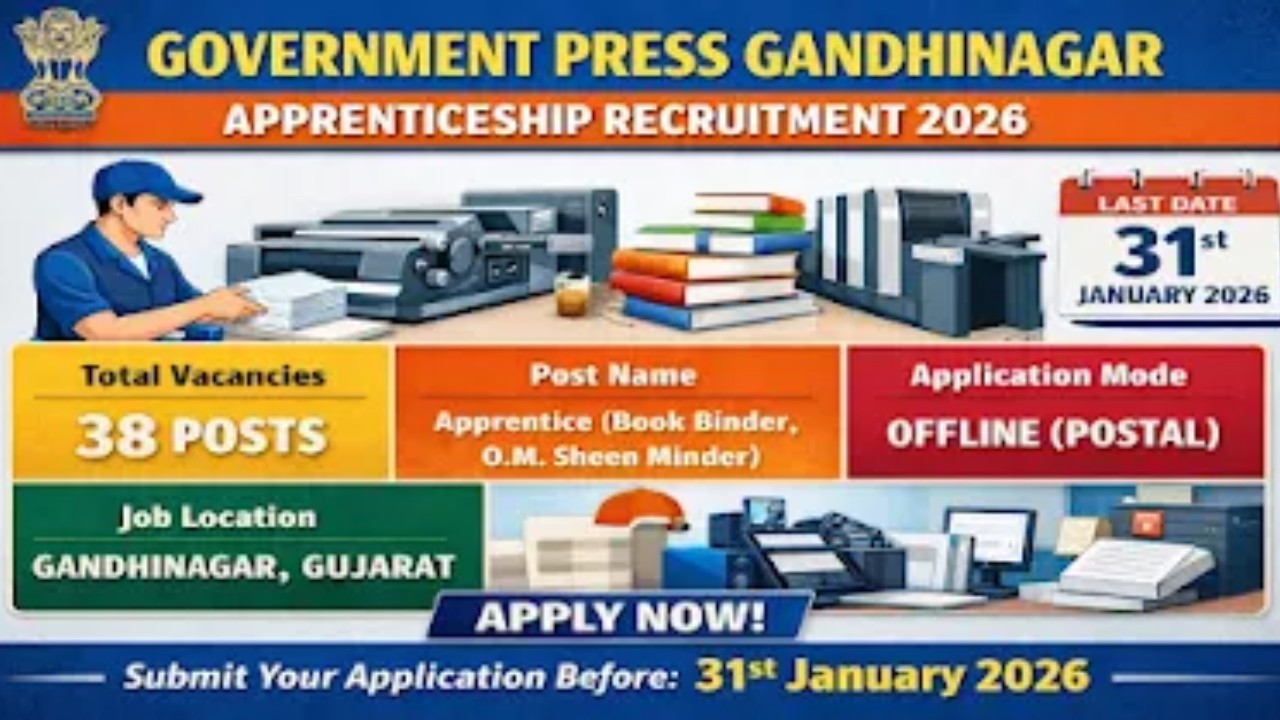 Government Printing Press Gandhinagar Apprenticeship 2026