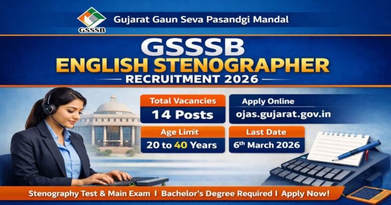 GSSSB English Stenographer Grade-3 Recruitment 2026
