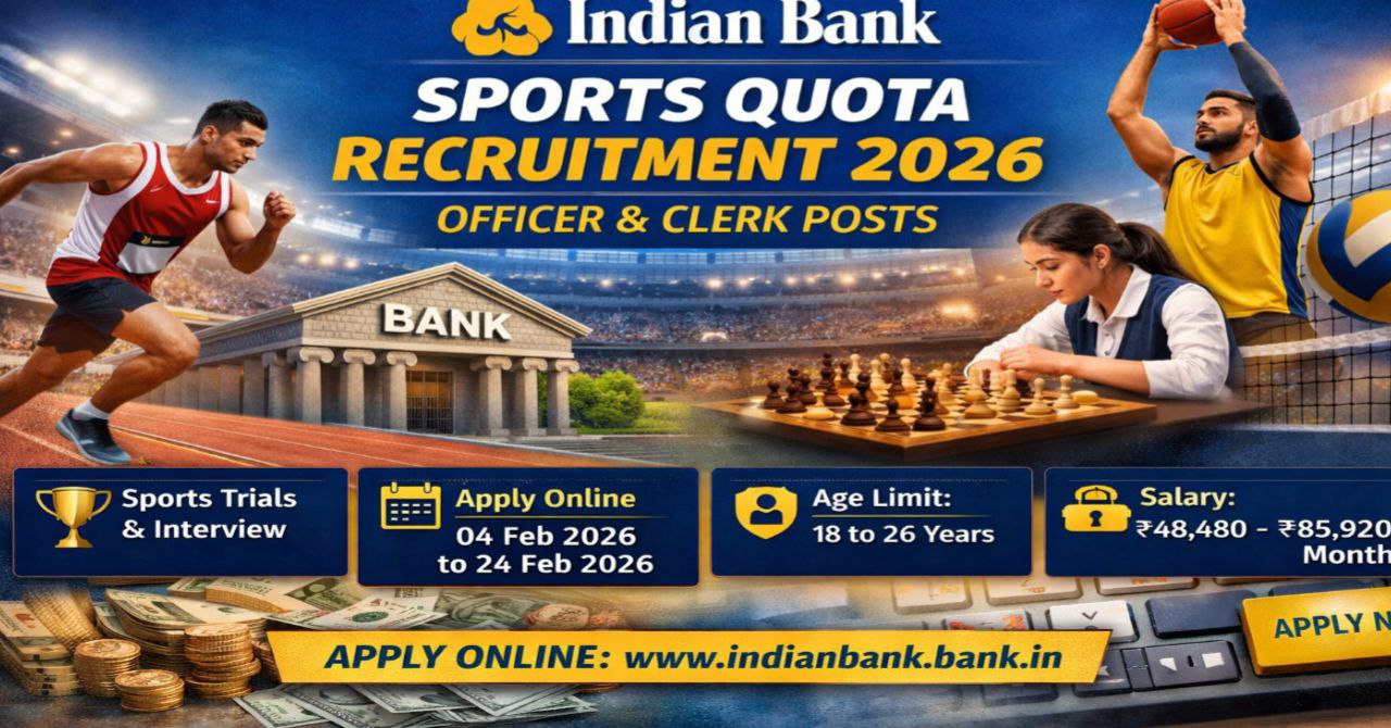 Indian Bank Sports Quota Recruitment 2026
