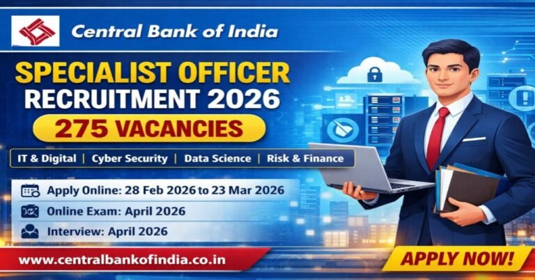 Central Bank of India SO Recruitment 2026