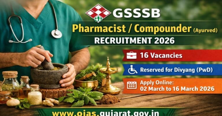 GSSSB Pharmacist Compounder (Ayurved) Recruitment 2026