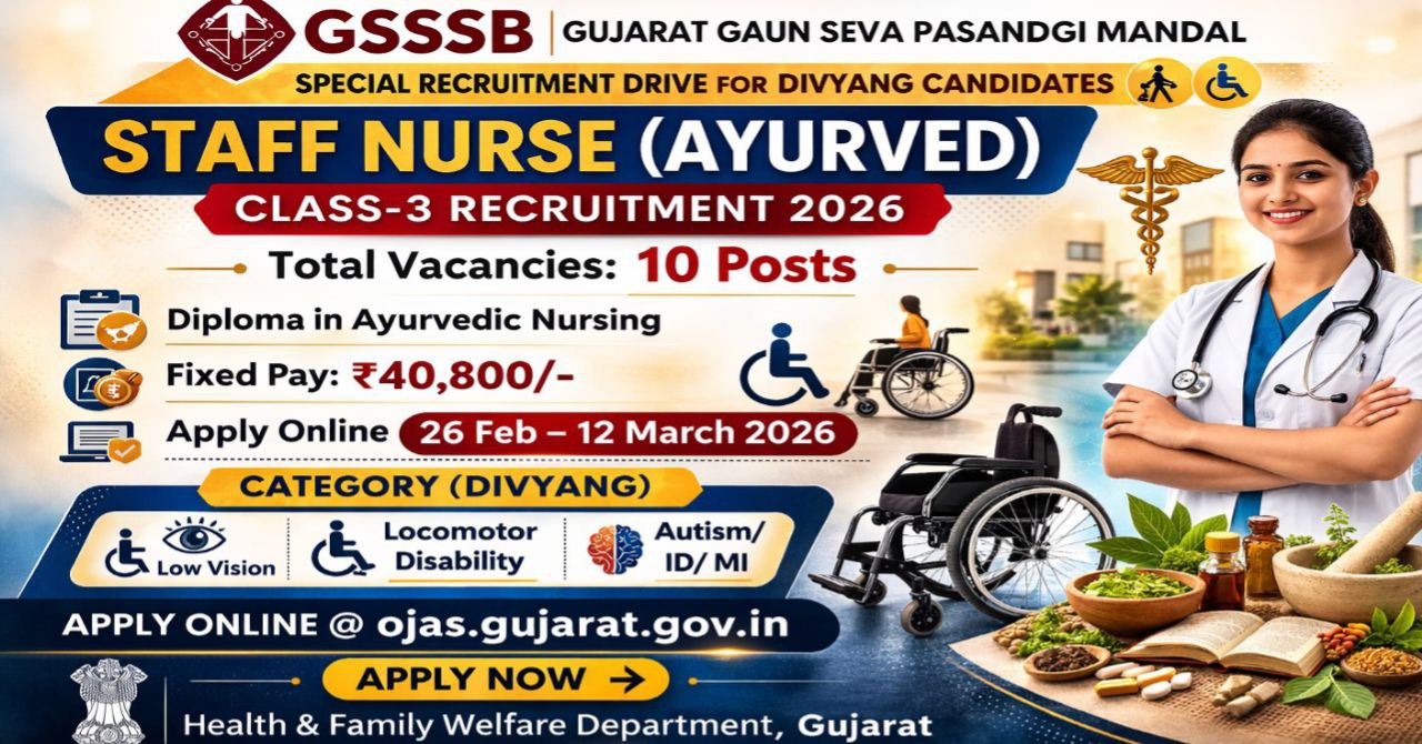 GSSSB Staff Nurse Ayurved Recruitment 2026