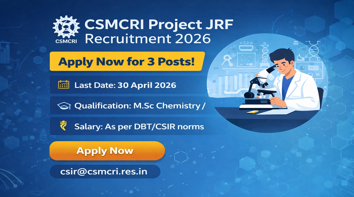 CSMCRI Project JRF Recruitment 2026