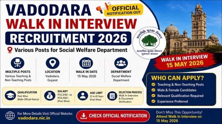 Mission Vatsalya Vadodara Recruitment 2026
