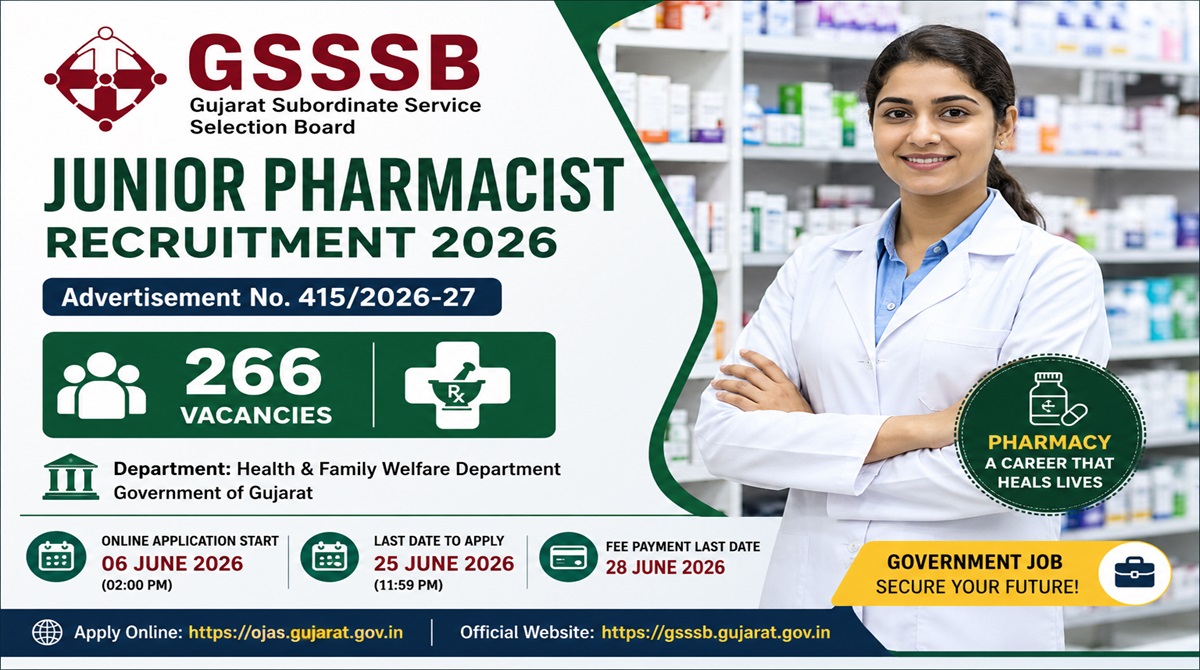 GSSSB Junior Pharmacist Recruitment 2026